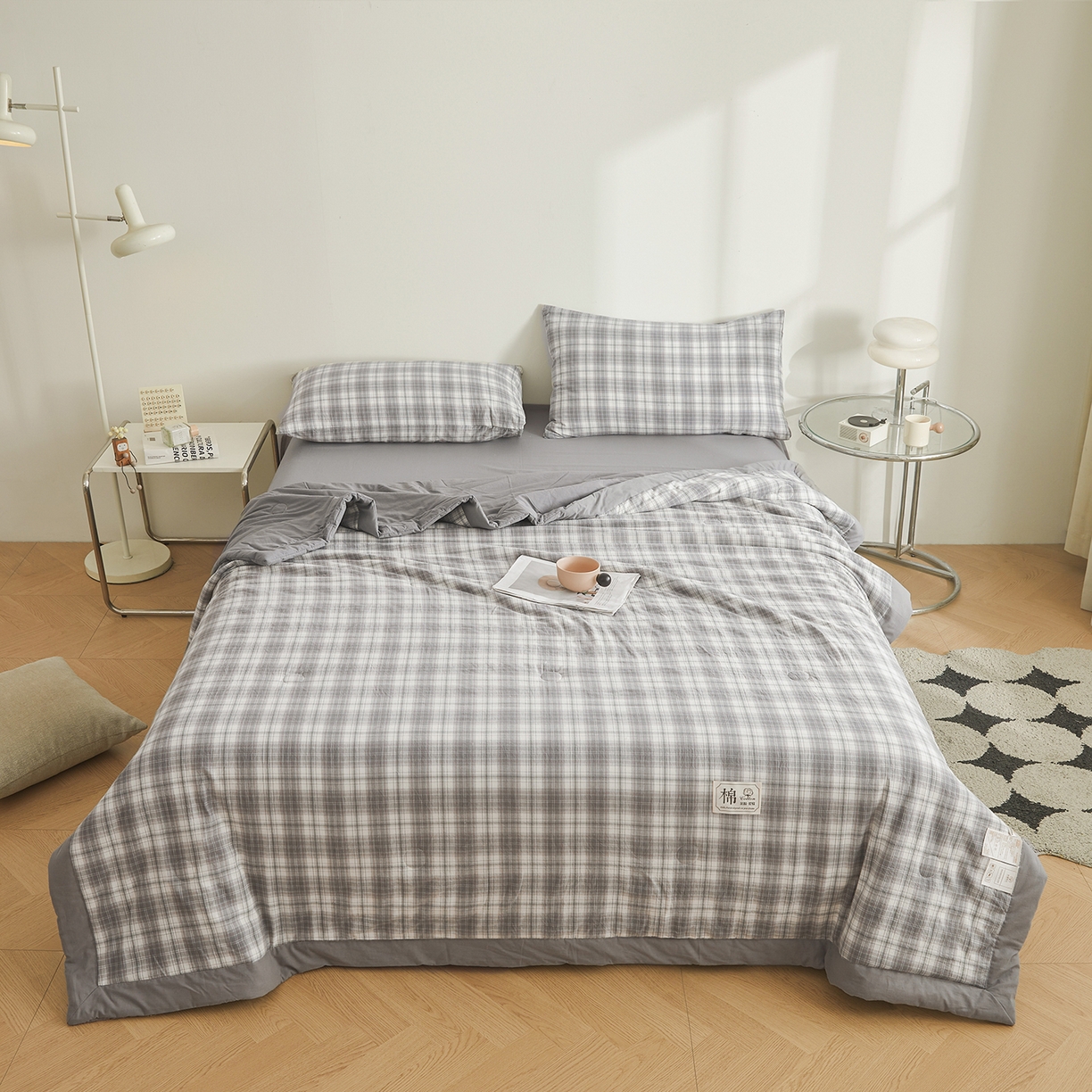 91家纺网 家纺一手货源 找家纺 晓时候 2026新款无印风100%新疆棉花被全棉夏被纯棉夏凉被空调被夏季被子被芯 可可灰