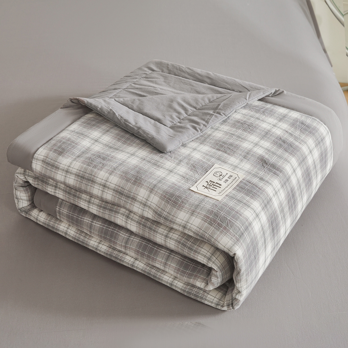 91家纺网 家纺一手货源 找家纺 晓时候 2026新款无印风100%新疆棉花被全棉夏被纯棉夏凉被空调被夏季被子被芯 可可灰