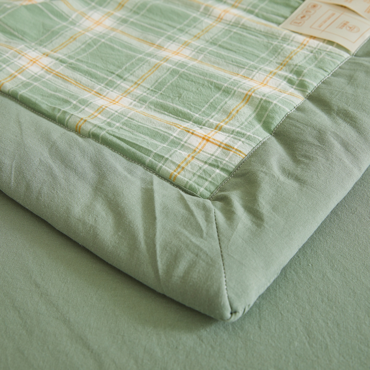 91家纺网 家纺一手货源 找家纺 晓时候 2026新款无印风100%新疆棉花被全棉夏被纯棉夏凉被空调被夏季被子被芯 里约绿