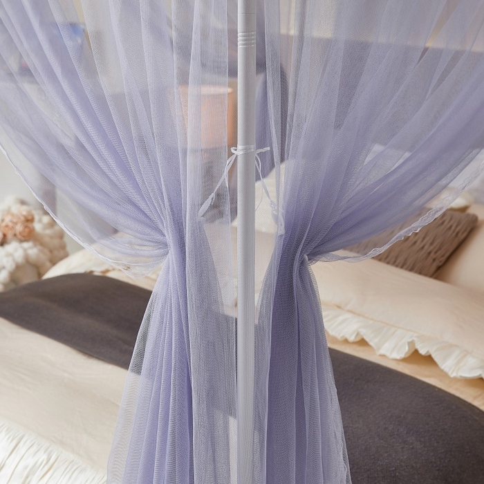 91家纺网 家纺一手货源 找家纺 （总）雪姿家纺 2026新款刺绣花边落地宫廷外穿杆蚊帐-落地星星