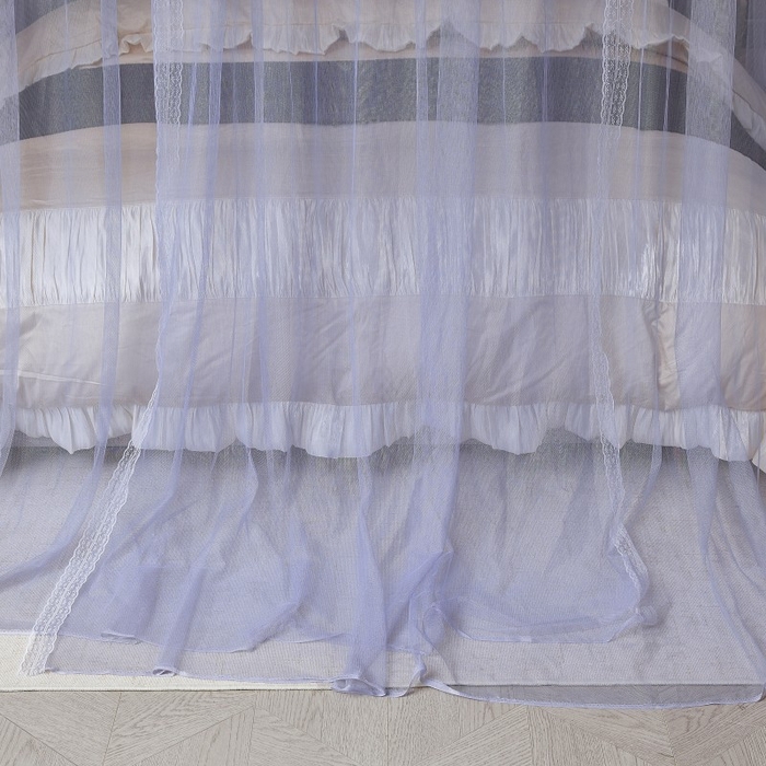 91家纺网 家纺一手货源 找家纺 （总）雪姿家纺 2026新款刺绣花边落地宫廷外穿杆蚊帐-落地星星