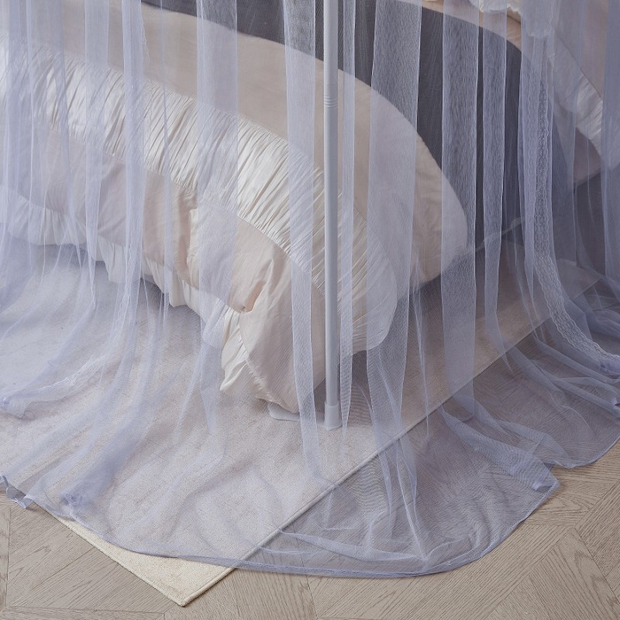 91家纺网 家纺一手货源 找家纺 雪姿家纺 2026新款刺绣花边落地宫廷外穿杆蚊帐-落地星星 刺绣花边星星-烟岚紫灰