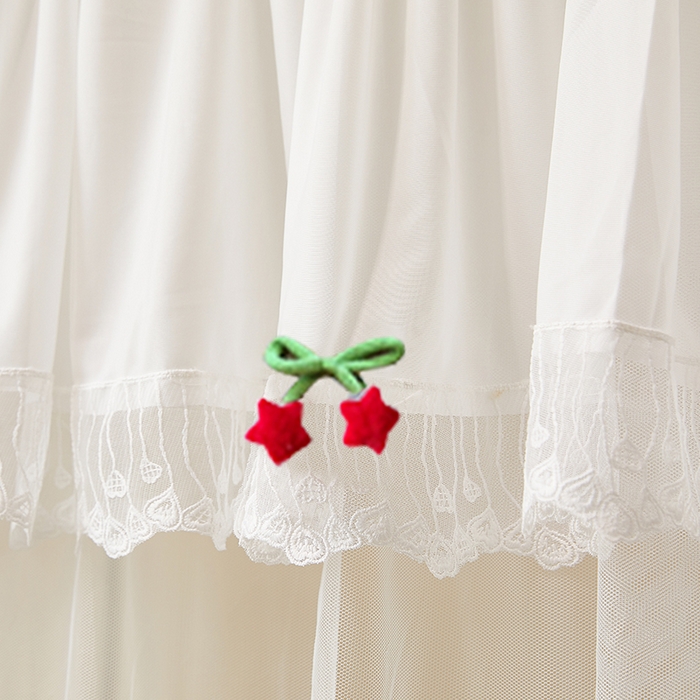 91家纺网 家纺一手货源 找家纺 雪姿家纺 2026新款刺绣花边落地宫廷外穿杆蚊帐-落地星星 刺绣花边星星-白色