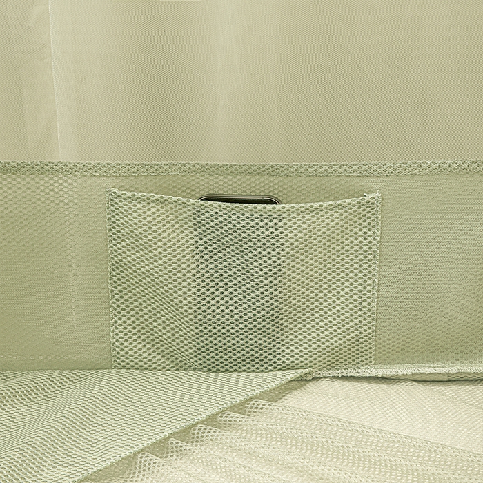 91家纺网 家纺一手货源 找家纺 雪姿家纺 2026新款T+U型刺绣花边床笠回底款三开门外穿坐床蚊帐-坐床星星 刺绣花边星星-清爽茶绿