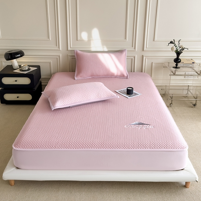 91家纺网 家纺一手货源 找家纺 （总）品乐家纺 2026新款A类乙伦PE轻奢提花学生宿舍软席凉豆豆床笠席