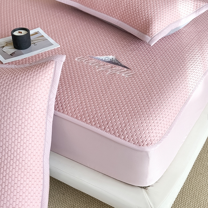 91家纺网 家纺一手货源 找家纺 （总）品乐家纺 2026新款A类乙伦PE轻奢提花学生宿舍软席凉豆豆床笠席