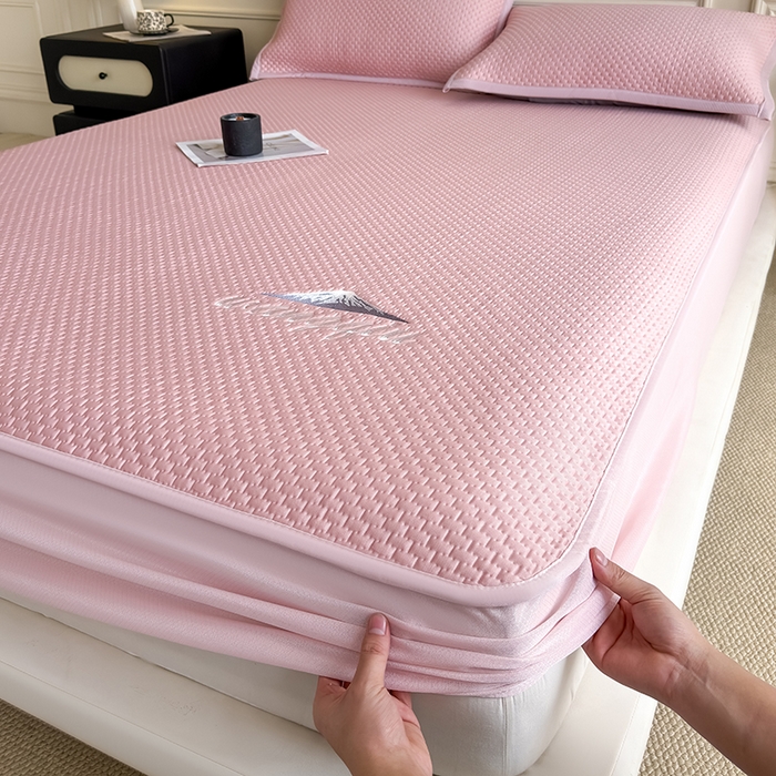 91家纺网 家纺一手货源 找家纺 （总）品乐家纺 2026新款A类乙伦PE轻奢提花学生宿舍软席凉豆豆床笠席