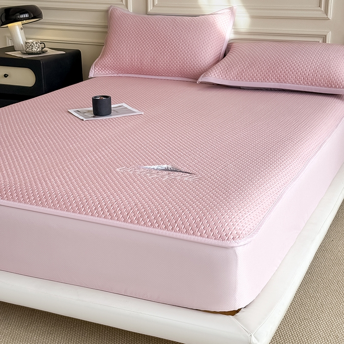 91家纺网 家纺一手货源 找家纺 （总）品乐家纺 2026新款A类乙伦PE轻奢提花学生宿舍软席凉豆豆床笠席