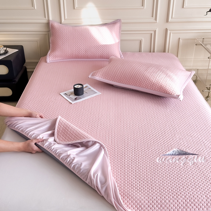 91家纺网 家纺一手货源 找家纺 （总）品乐家纺 2026新款A类乙伦PE轻奢提花学生宿舍软席凉豆豆床笠席