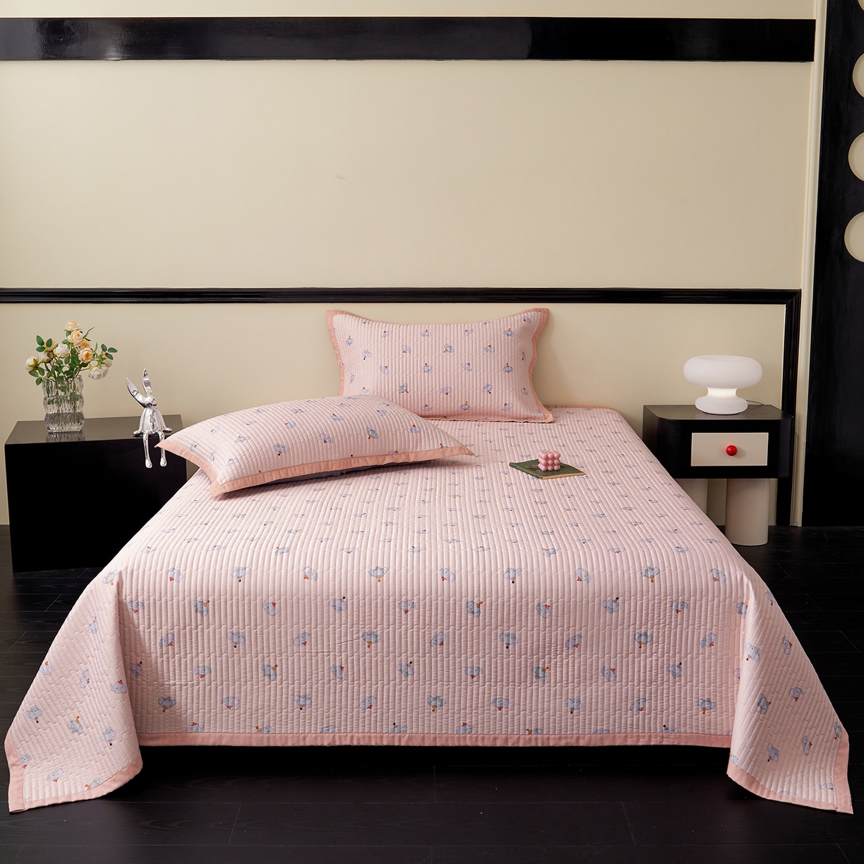 91家纺网 家纺一手货源 找家纺 （总）金艾草 2026春夏新款莫代尔天丝水洗床盖有同款夏被床盖单件