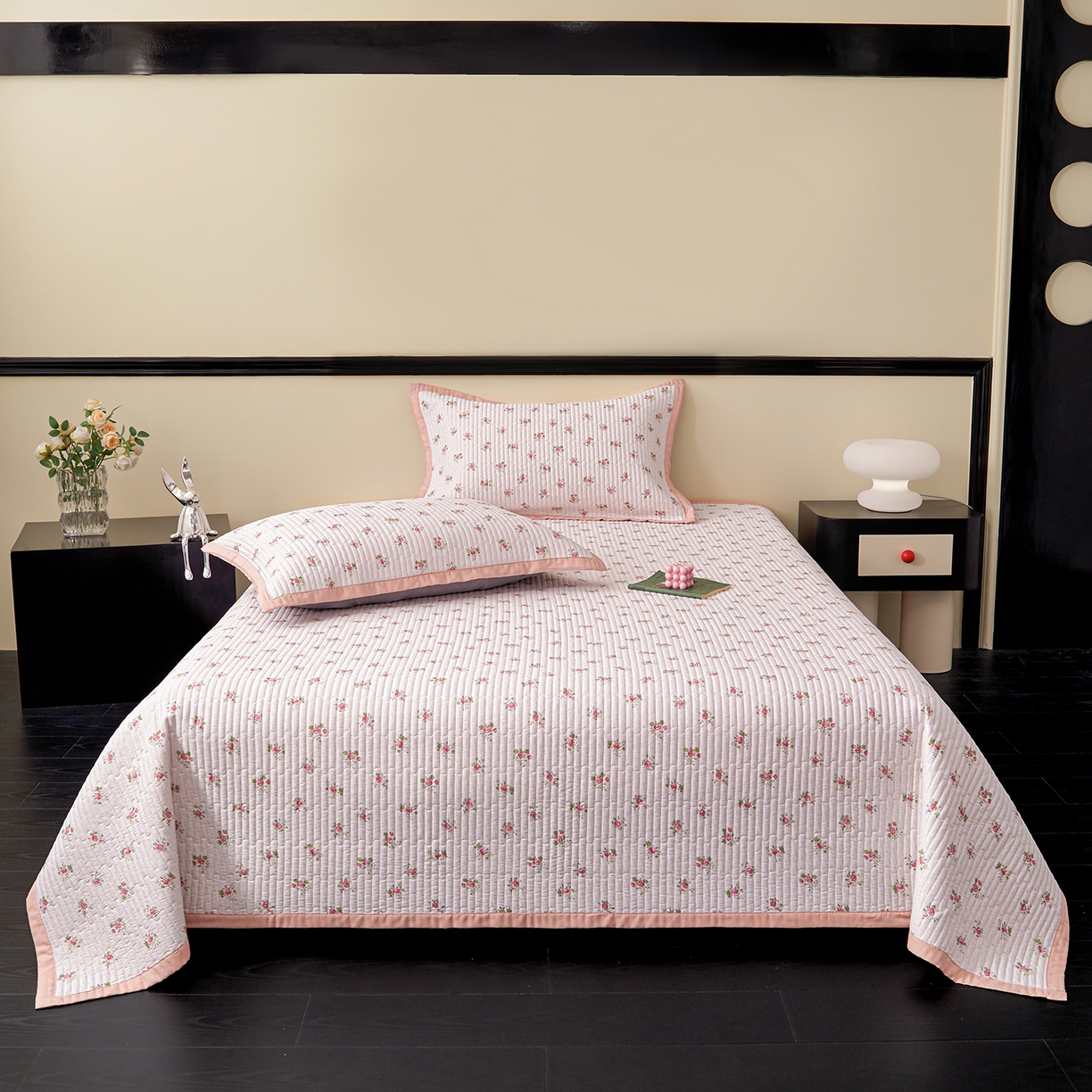 91家纺网 家纺一手货源 找家纺 金艾草 2026春夏新款莫代尔天丝水洗床盖有同款夏被床盖单件 桃粉