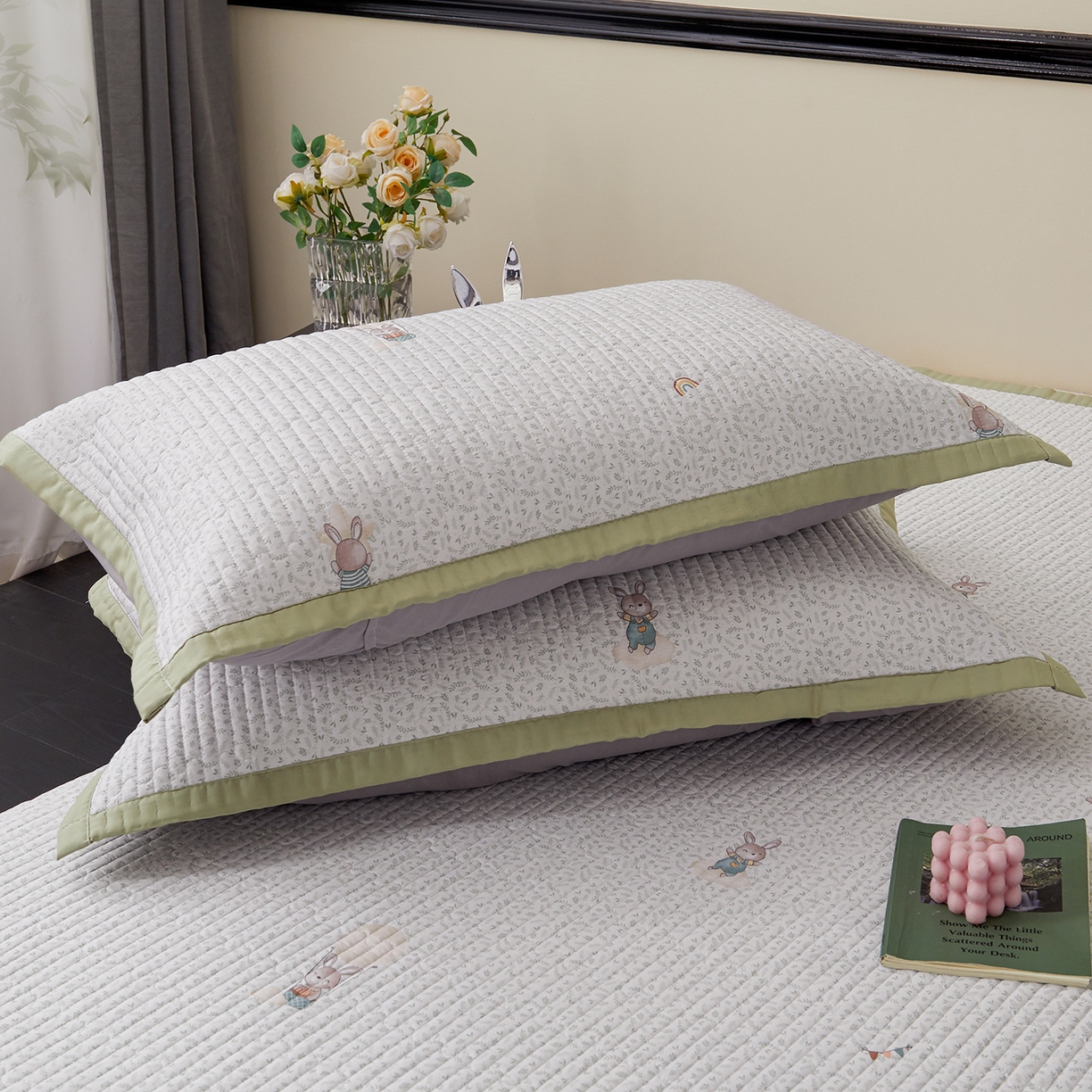 91家纺网 家纺一手货源 找家纺 金艾草 2026春夏新款莫代尔天丝水洗床盖有同款夏被床盖单件 森林奇遇