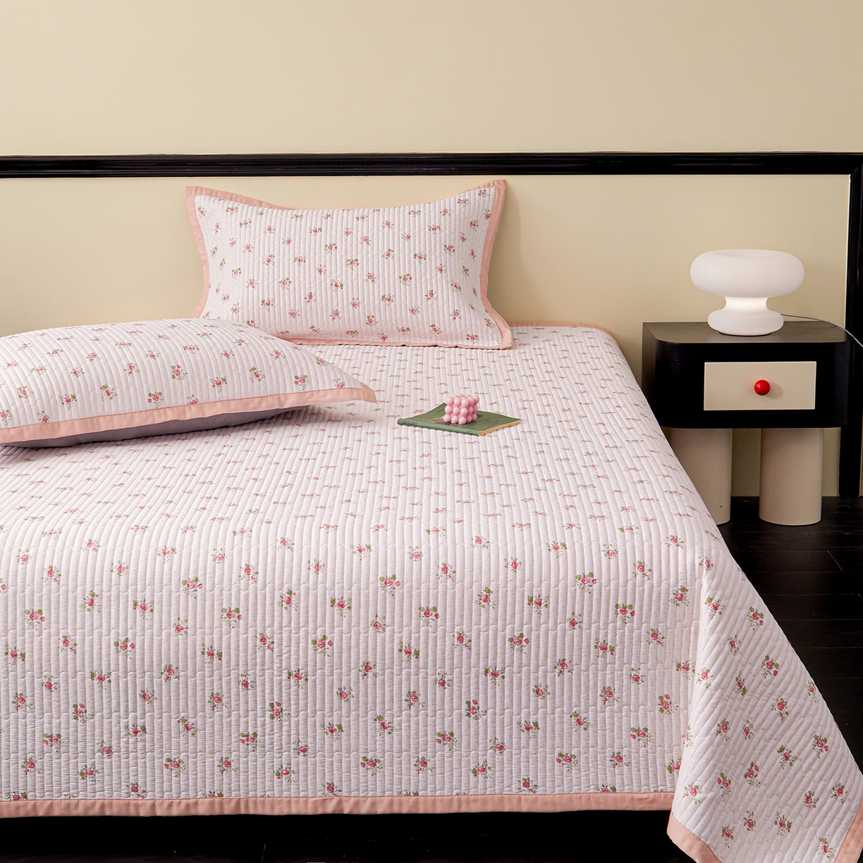 91家纺网 家纺一手货源 找家纺 金艾草 2026春夏新款莫代尔天丝水洗床盖有同款夏被床盖单件 桃粉