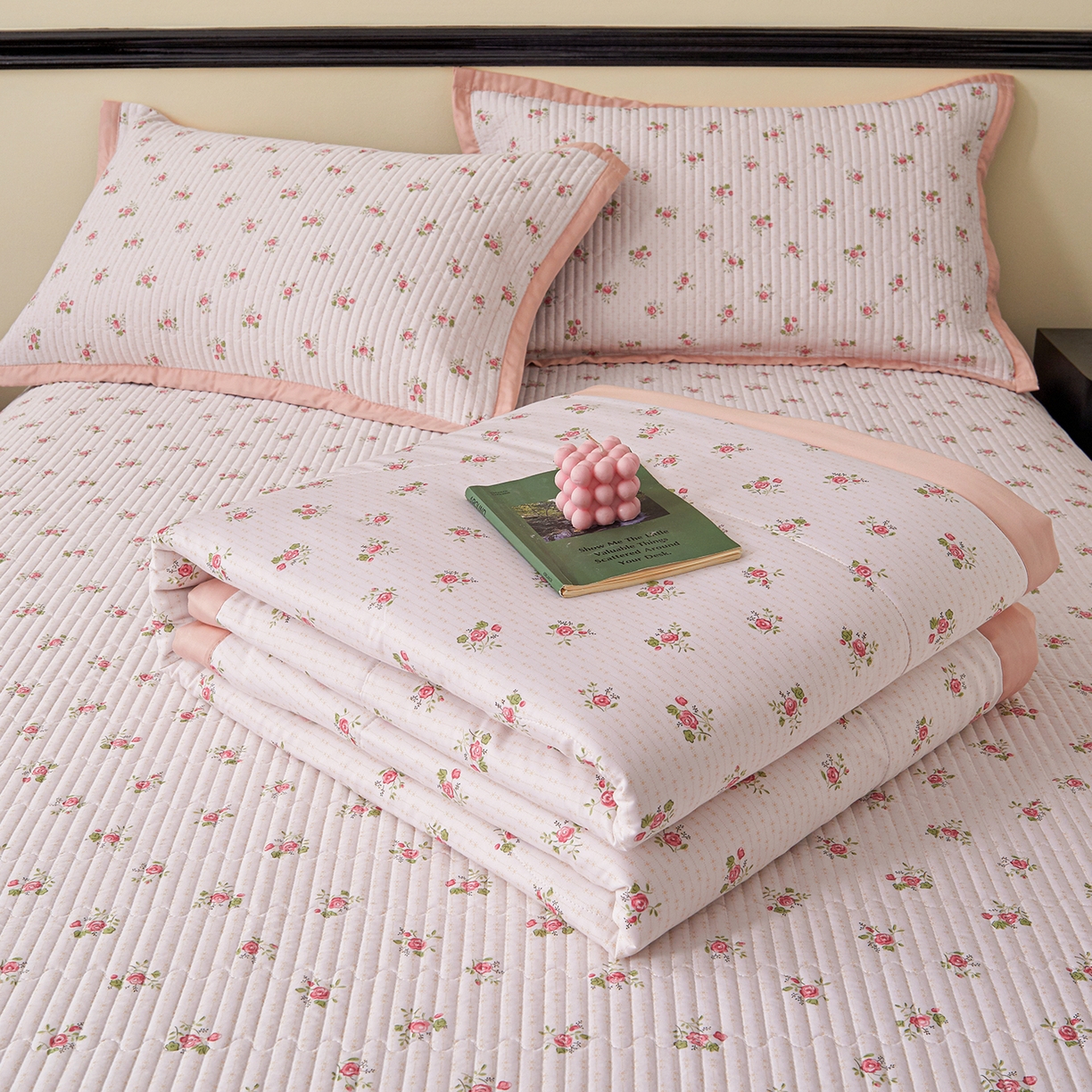 91家纺网 家纺一手货源 找家纺 金艾草 2026春夏新款莫代尔天丝水洗床盖有同款夏被床盖单件 桃粉