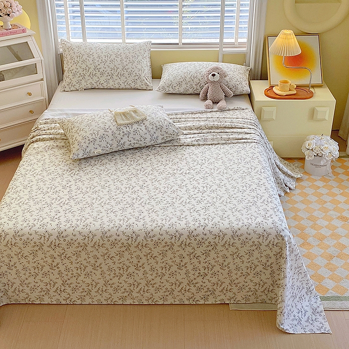 91家纺网 家纺一手货源 找家纺 云玲时尚 2026新款原棉细纱老粗布席子凉席单床单床单单件 花织