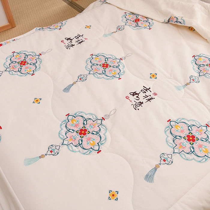 91家纺网 家纺一手货源 找家纺 珍贝家纺 2026新款亲肤大豆纤维夏被被子被芯 吉祥