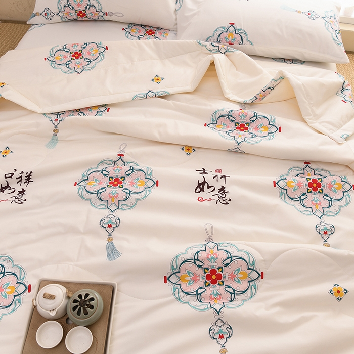 91家纺网 家纺一手货源 找家纺 珍贝家纺 2026新款亲肤大豆纤维夏被被子被芯 吉祥