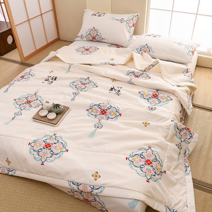 91家纺网 家纺一手货源 找家纺 珍贝家纺 2026新款亲肤大豆纤维夏被被子被芯 吉祥