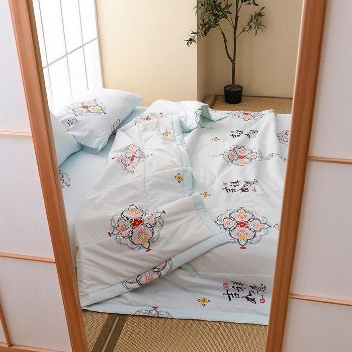 91家纺网 家纺一手货源 找家纺 珍贝家纺 2026新款亲肤大豆纤维夏被被子被芯 如意