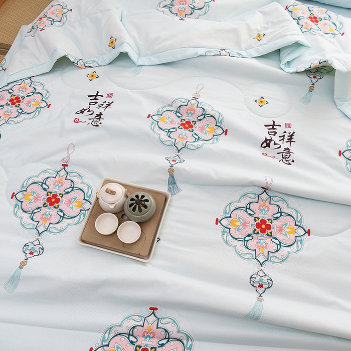 91家纺网 家纺一手货源 找家纺 珍贝家纺 2026新款亲肤大豆纤维夏被被子被芯 如意