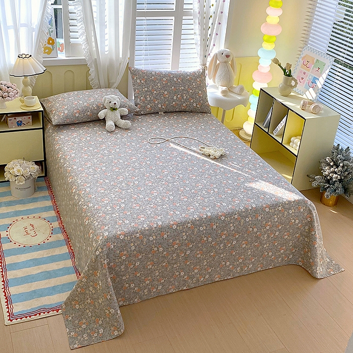 91家纺网 家纺一手货源 找家纺 云玲时尚 2026新款原棉细纱老粗布席子凉席单床单床单单件 空谷幽兰