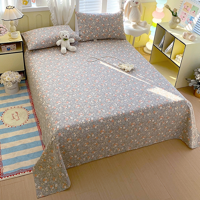 91家纺网 家纺一手货源 找家纺 云玲时尚 2026新款原棉细纱老粗布席子凉席单床单床单单件 空谷幽兰