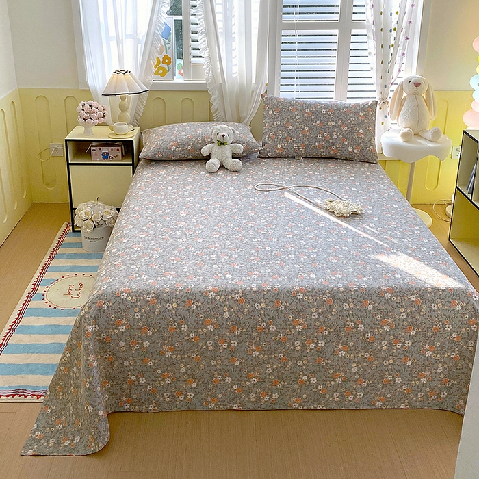 91家纺网 家纺一手货源 找家纺 云玲时尚 2026新款原棉细纱老粗布席子凉席单床单床单单件 空谷幽兰