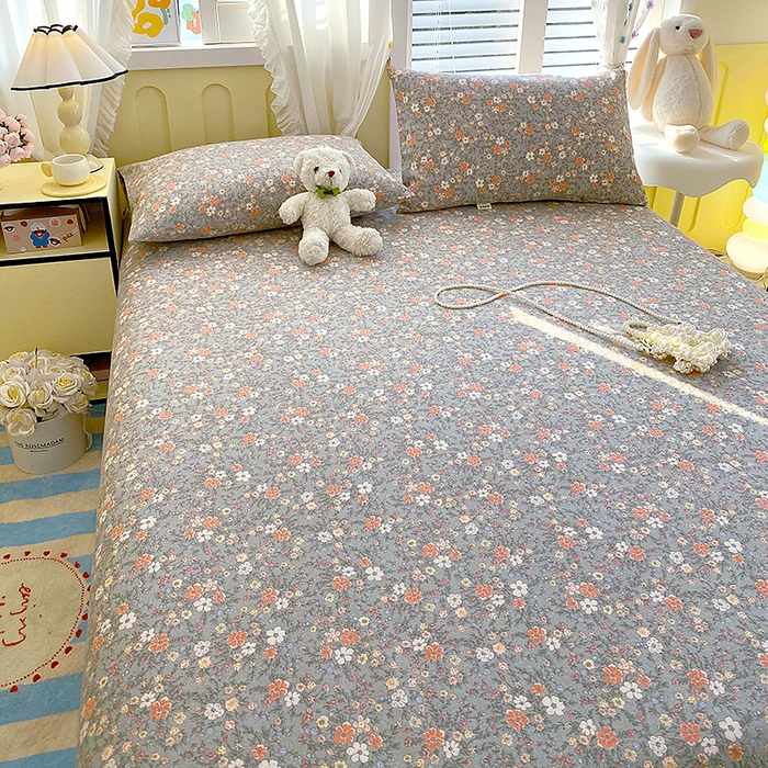 91家纺网 家纺一手货源 找家纺 云玲时尚 2026新款原棉细纱老粗布席子凉席单床单床单单件 空谷幽兰