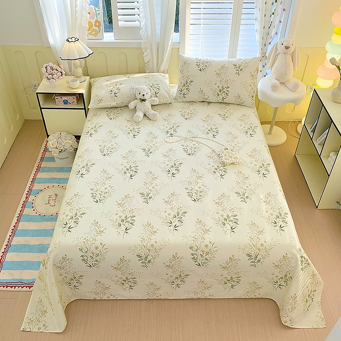 91家纺网 家纺一手货源 找家纺 云玲时尚 2026新款原棉细纱老粗布席子凉席单床单床单单件 绿意盎然