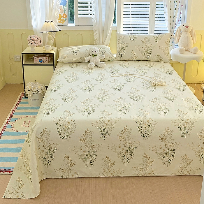 91家纺网 家纺一手货源 找家纺 云玲时尚 2026新款原棉细纱老粗布席子凉席单床单床单单件 绿意盎然