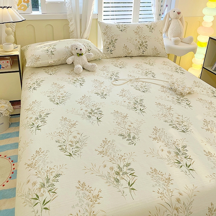 91家纺网 家纺一手货源 找家纺 云玲时尚 2026新款原棉细纱老粗布席子凉席单床单床单单件 绿意盎然