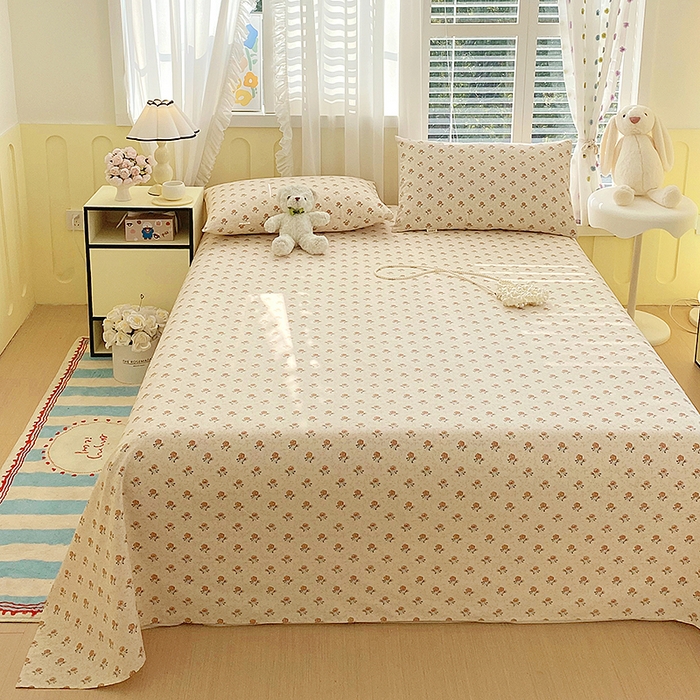 91家纺网 家纺一手货源 找家纺 云玲时尚 2026新款原棉细纱老粗布席子凉席单床单床单单件 玫瑰花园