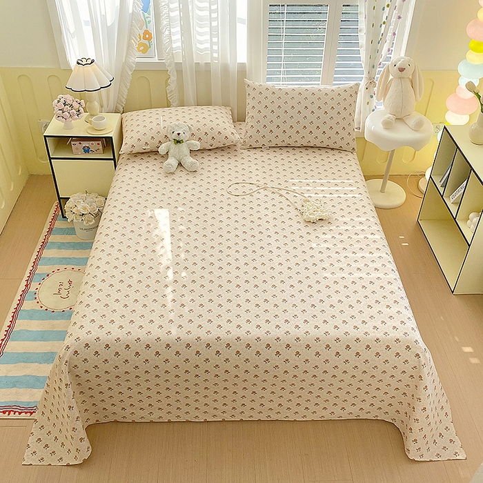 91家纺网 家纺一手货源 找家纺 云玲时尚 2026新款原棉细纱老粗布席子凉席单床单床单单件 玫瑰花园