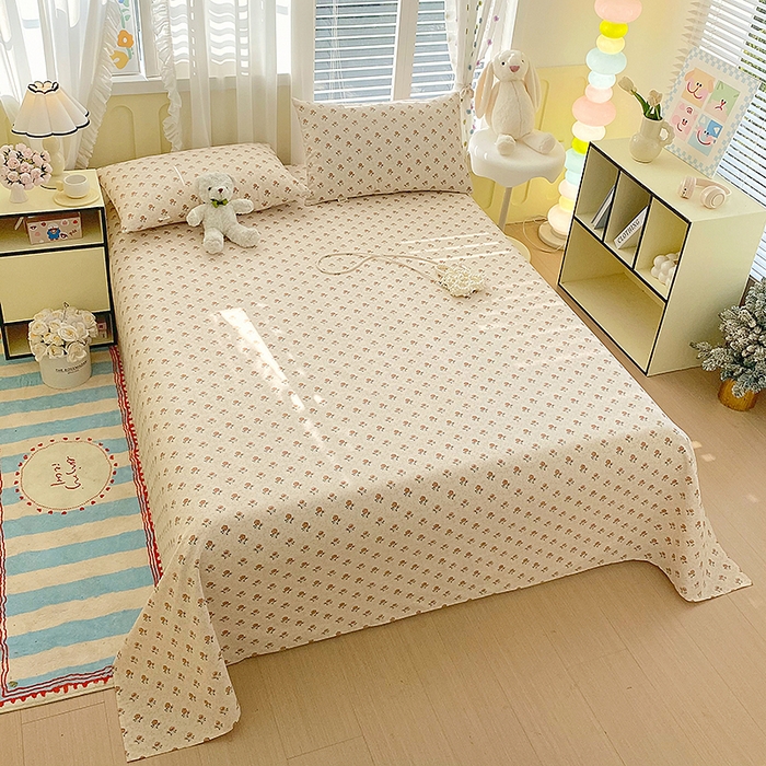 91家纺网 家纺一手货源 找家纺 云玲时尚 2026新款原棉细纱老粗布席子凉席单床单床单单件 玫瑰花园