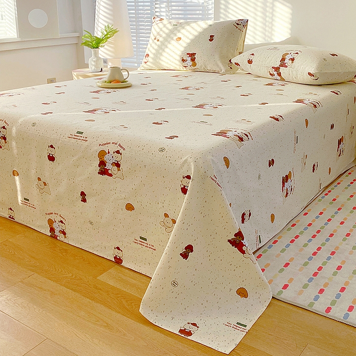 91家纺网 家纺一手货源 找家纺 云玲时尚 2026新款原棉细纱老粗布席子凉席单床单床单单件 萌宠乐园