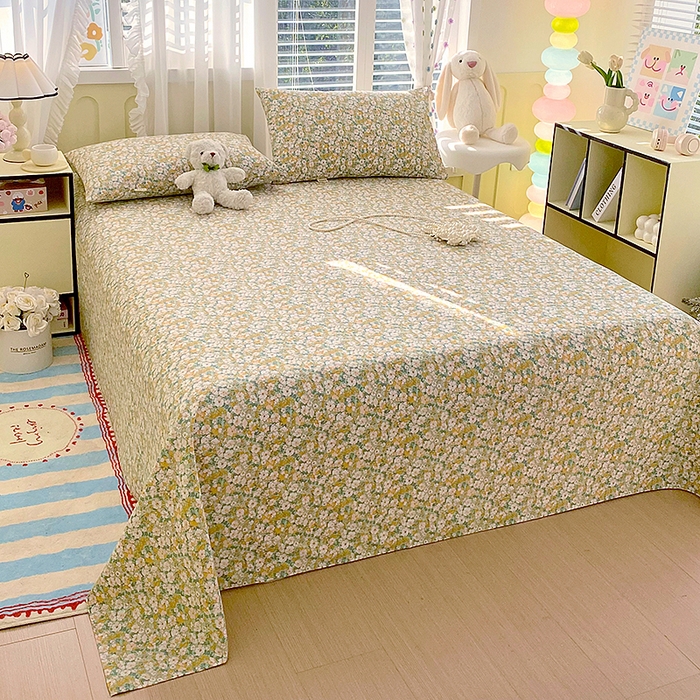 91家纺网 家纺一手货源 找家纺 云玲时尚 2026新款原棉细纱老粗布席子凉席单床单床单单件 莫奈的花园