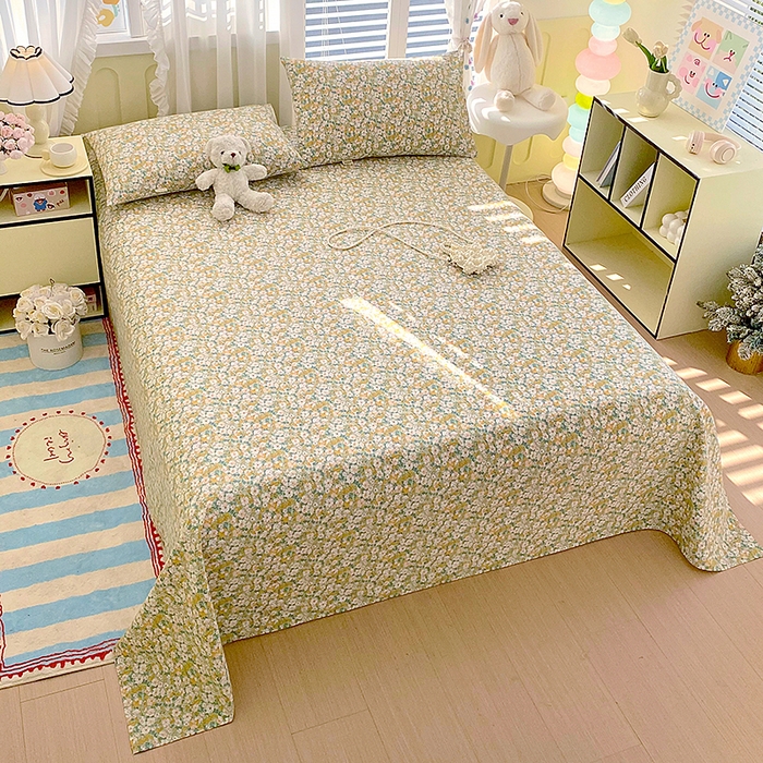 91家纺网 家纺一手货源 找家纺 云玲时尚 2026新款原棉细纱老粗布席子凉席单床单床单单件 莫奈的花园