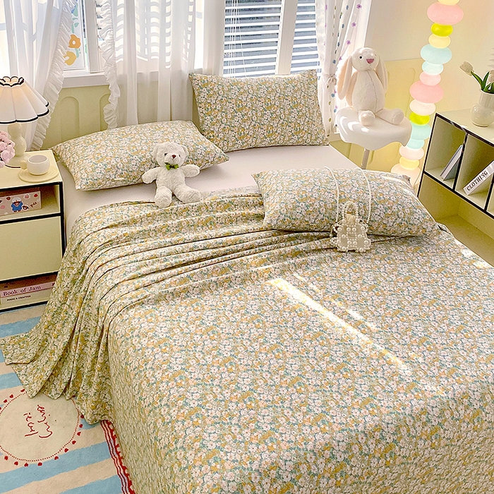 91家纺网 家纺一手货源 找家纺 云玲时尚 2026新款原棉细纱老粗布席子凉席单床单床单单件 莫奈的花园