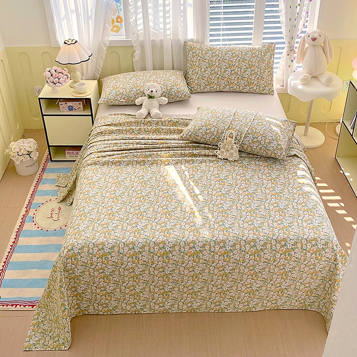 91家纺网 家纺一手货源 找家纺 云玲时尚 2026新款原棉细纱老粗布席子凉席单床单床单单件 莫奈的花园