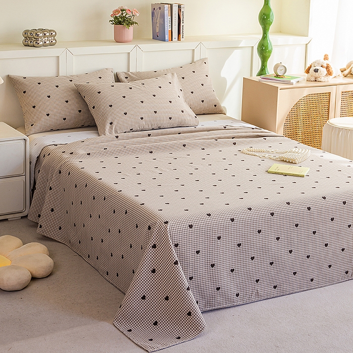 91家纺网 家纺一手货源 找家纺 云玲时尚 2026新款原棉细纱老粗布席子凉席单床单床单单件 暖心格调