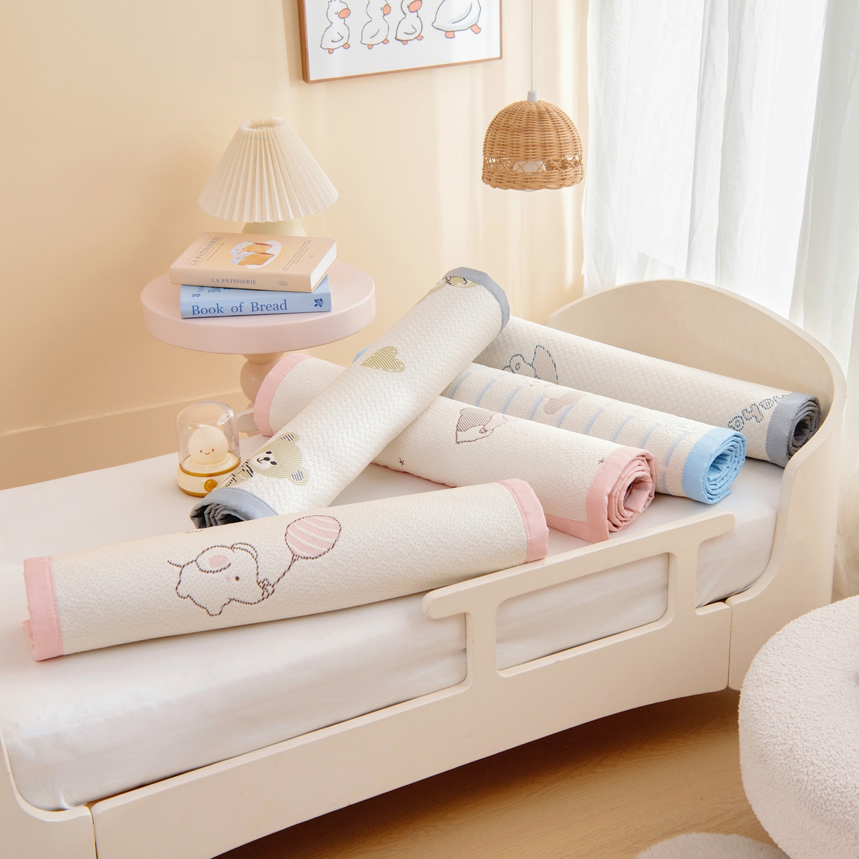 91家纺网 家纺一手货源 找家纺 （总）御棉坊 2026新款A类提花凉感凉席幼儿园席子儿童凉席宿舍床凉席宝宝夏季席子