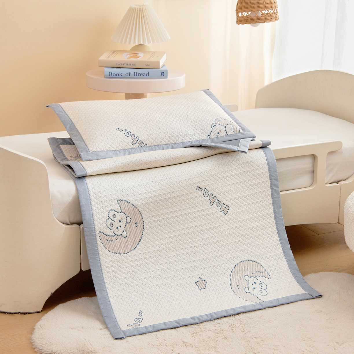 91家纺网 家纺一手货源 找家纺 （总）御棉坊 2026新款A类提花凉感凉席幼儿园席子儿童凉席宿舍床凉席宝宝夏季席子