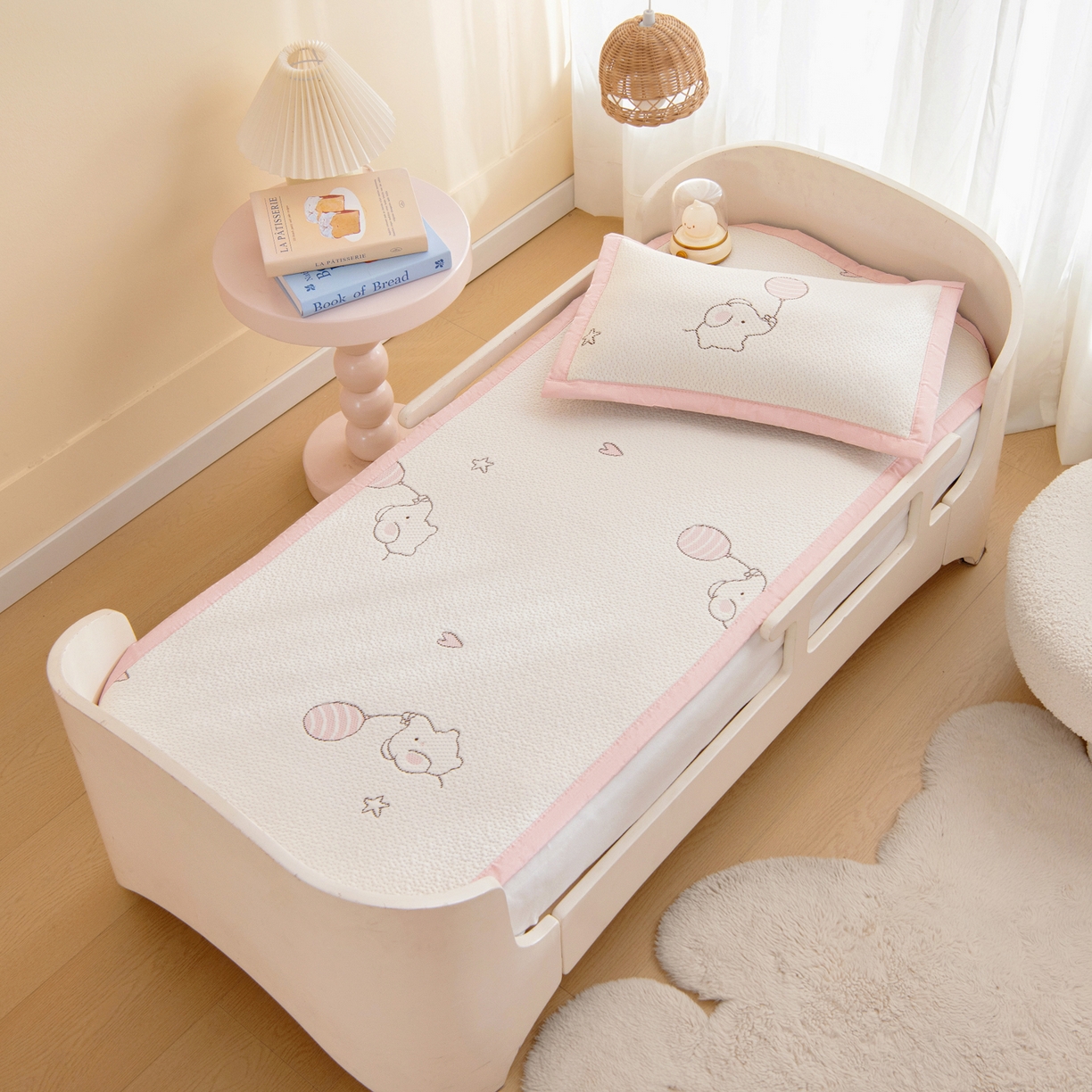 91家纺网 家纺一手货源 找家纺 御棉坊 2026新款A类提花凉感凉席幼儿园席子儿童凉席宿舍床凉席宝宝夏季席子 小飞象