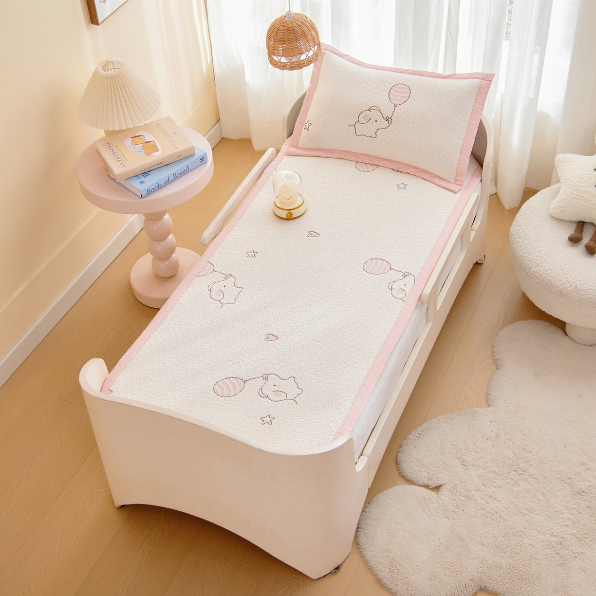 91家纺网 家纺一手货源 找家纺 御棉坊 2026新款A类提花凉感凉席幼儿园席子儿童凉席宿舍床凉席宝宝夏季席子 小飞象