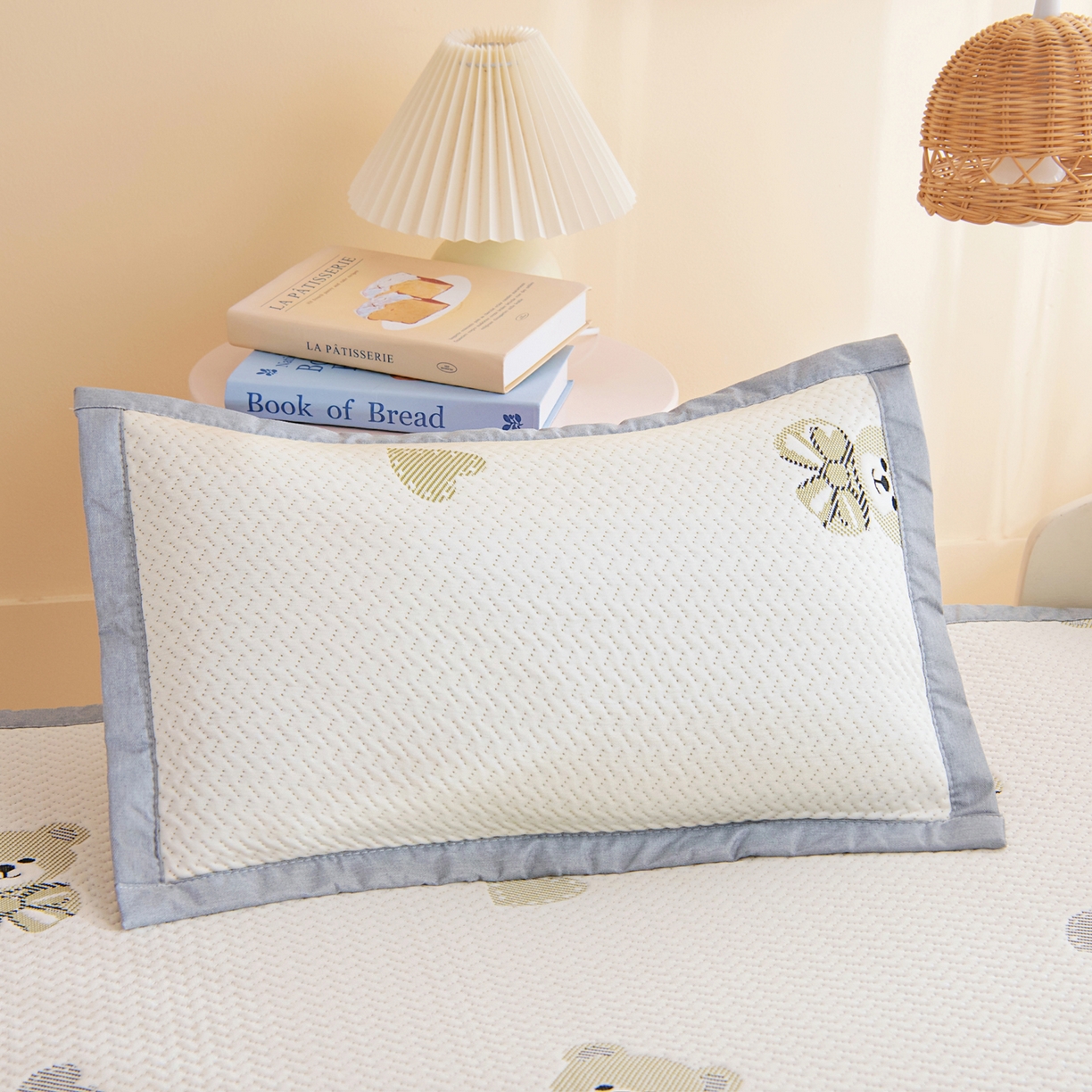 91家纺网 家纺一手货源 找家纺 御棉坊 2026新款A类提花凉感凉席幼儿园席子儿童凉席宿舍床凉席宝宝夏季席子 童心熊