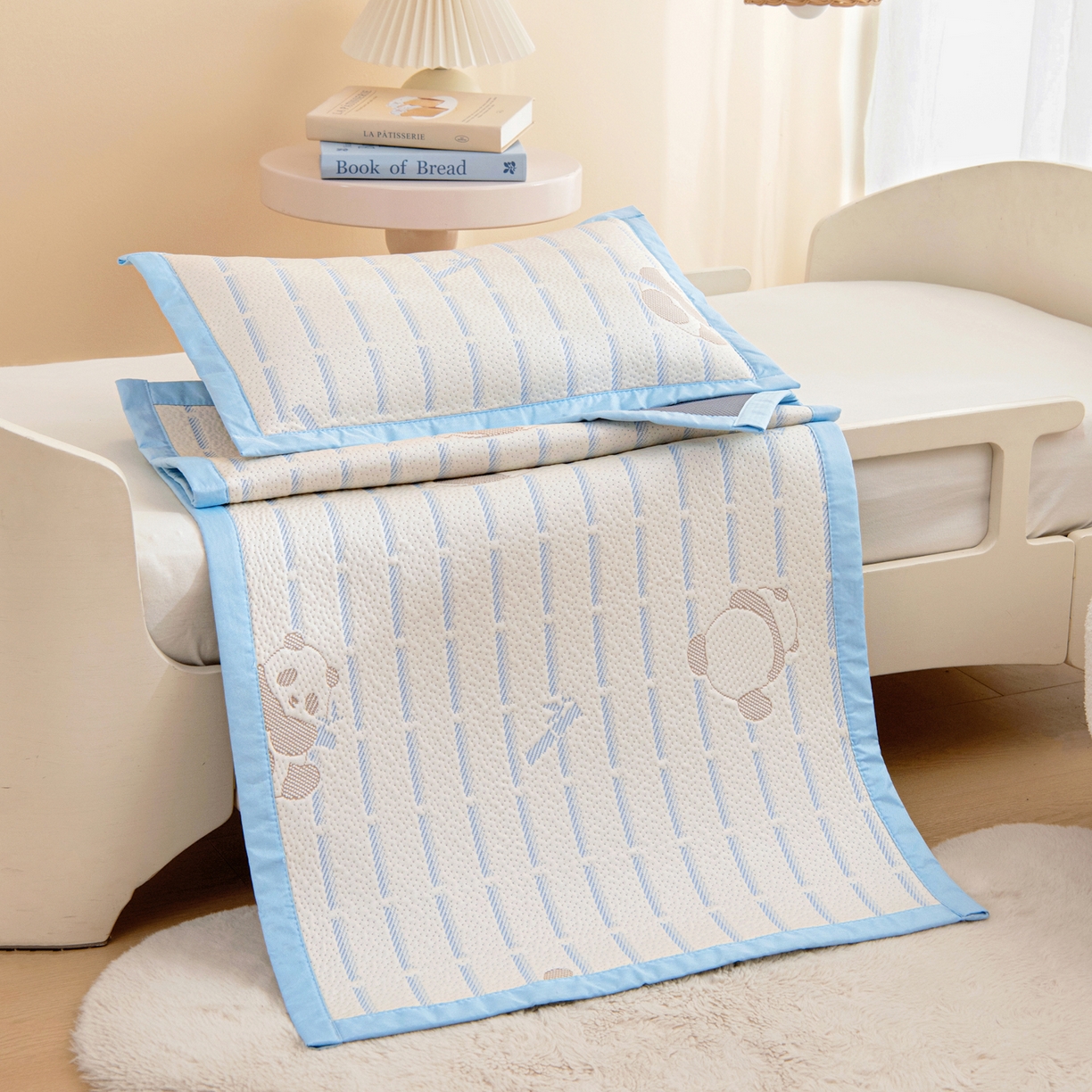 御棉坊 2026新款A类提花凉感凉席幼儿园席子儿童凉席宿舍床凉席宝宝夏季席子 大熊猫