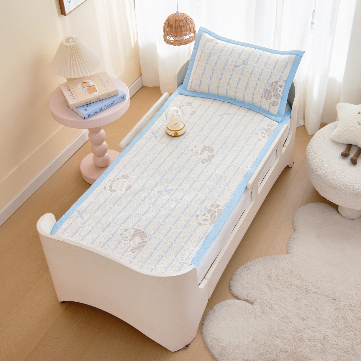 91家纺网 家纺一手货源 找家纺 御棉坊 2026新款A类提花凉感凉席幼儿园席子儿童凉席宿舍床凉席宝宝夏季席子 大熊猫