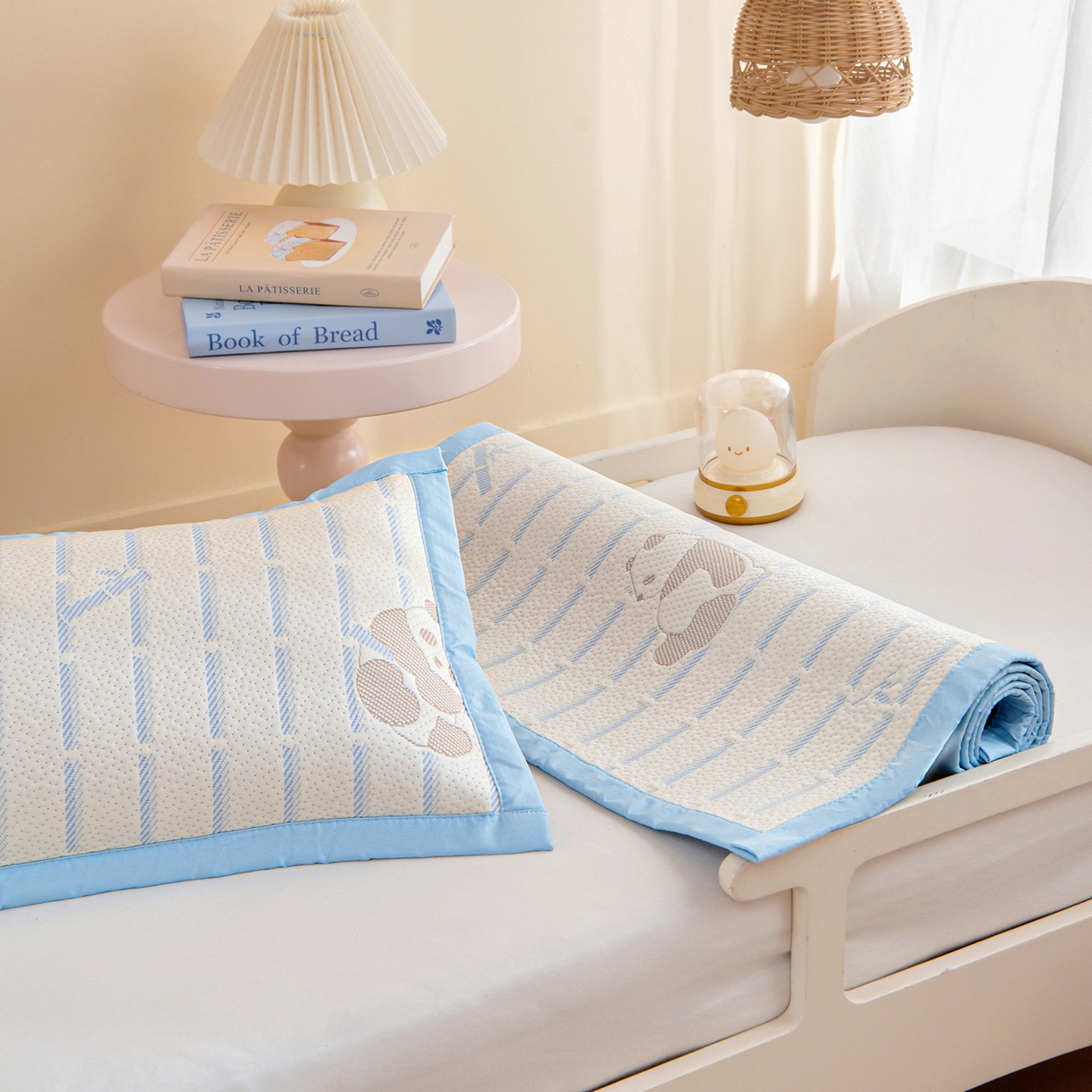 91家纺网 家纺一手货源 找家纺 御棉坊 2026新款A类提花凉感凉席幼儿园席子儿童凉席宿舍床凉席宝宝夏季席子 大熊猫