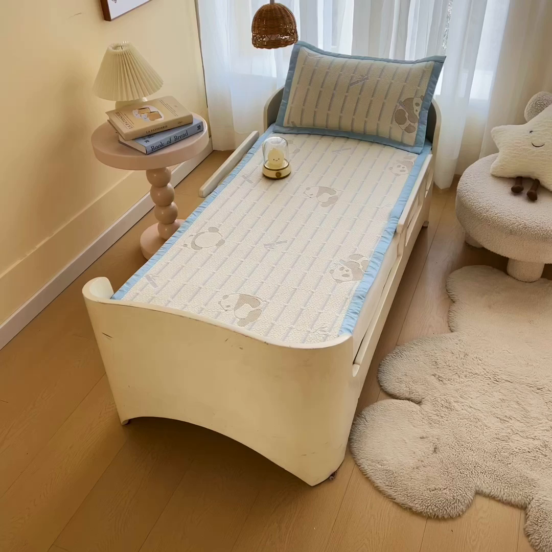 91家纺网 家纺一手货源 找家纺 御棉坊 2026新款A类提花凉感凉席幼儿园席子儿童凉席宿舍床凉席宝宝夏季席子 大熊猫