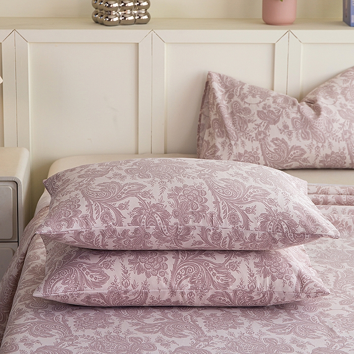 91家纺网 家纺一手货源 找家纺 云玲时尚 2026新款原棉细纱老粗布席子凉席单床单床单单件 欧式魅影-紫